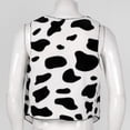 thumbnail image 5 of Vjnyvs Men Cow Print Vest Flannel Short Waistcoat Sleeveless Open Front Vest Vintage Hippie Vest for Festival Carnivals, 5 of 6