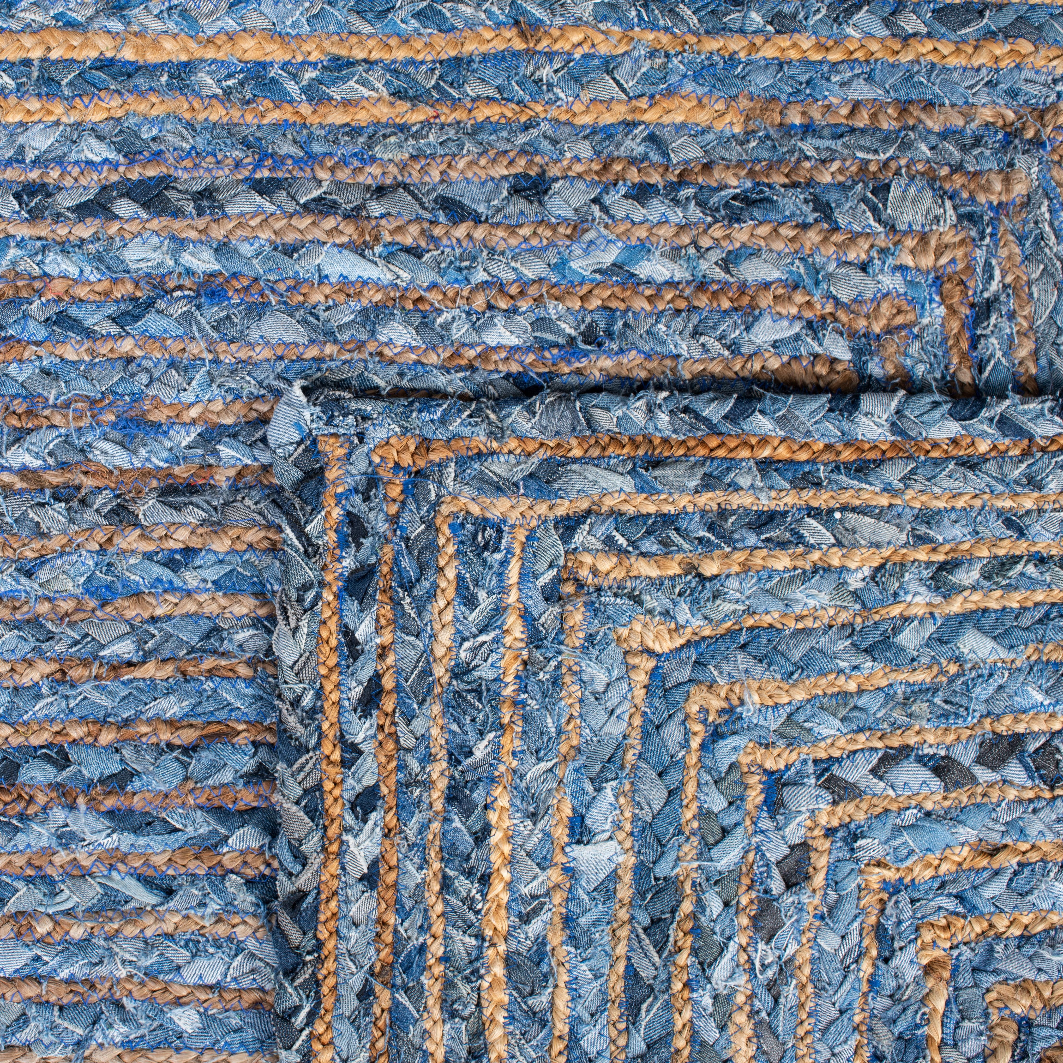SAFAVIEH Cape Cod Miah Geometric Area Rug, Blue/Natural, 10' x 14'