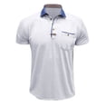 thumbnail image 4 of pstuiky camisetas de hombre, Camisa tipo blusa de manga corta con cuello vuelto y botones de color para hombre camisas casuales para hombre s, 4 of 8
