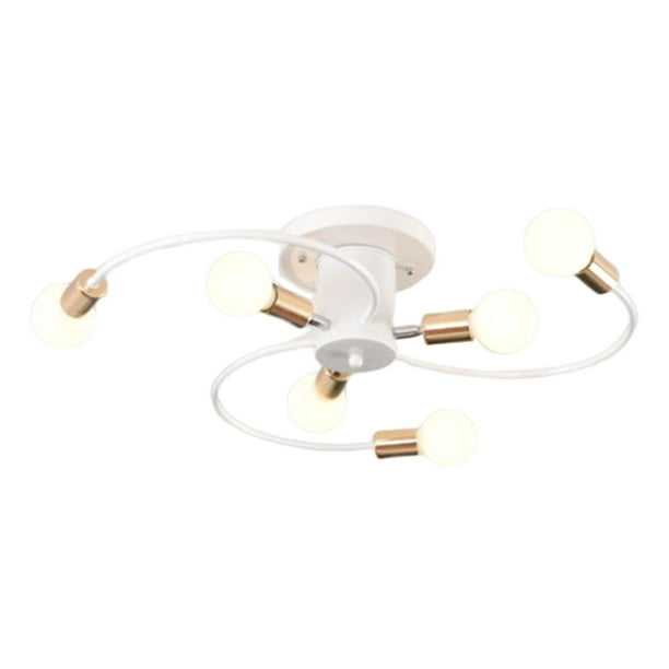 Lámpara de techo semicircular, lámpara colgante LED de lujo para Oro blanco