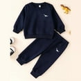 thumbnail image 5 of Jamsmile Toddler Boys Outfits Sets Dinosaur Embroidery Long Sleeve Hoodie And Jogger Cozy Wear Kids Boys Two Piece Outfits, 5 of 9