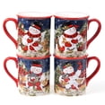 thumbnail image 1 of Set de 4 tazas navideñas de 473 ml con muñeco de nieve, 1 of 6