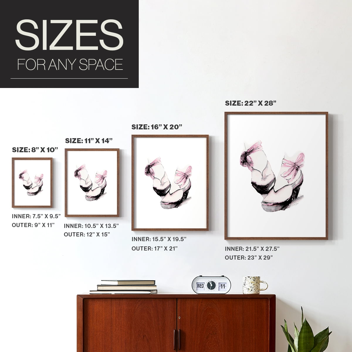 Ballet Platform in Paper Solid Wood 11 x 14 Framed Print