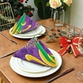 thumbnail image 3 of Coolnut Mardi Gras Cloth Napkins Set of 1, Oversized Washable Reusable Polyester Dinner Table Napkins for Family, Restaurant, Party Decor, 20 x 20 Inch, 3 of 7