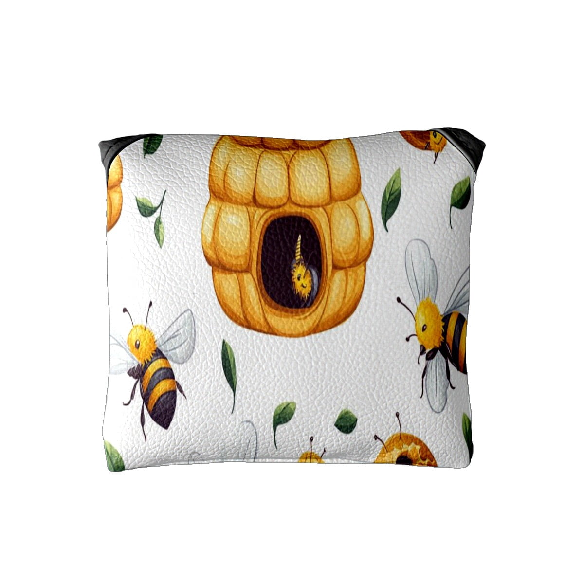 Golf Mallet Putter Cover Premium Leather Golf Putter Head Cover with Magnetic Closure, Golf Cover for Men and Women Bee Nesting
