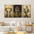 thumbnail image 3 of FCCUYE Canvas Wall Art Painting African Woman Pictures Modern Gold Black Woman Holding Gold Jewelry Posters Prints Artwork Home Decor for Living Room Bedroom Office d - 12"x16"x3pcs, 3 of 7