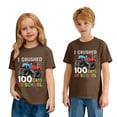 thumbnail image 2 of CAIXIA Toddler Boys Girls 100 Days of School Shirt Kids Funny Back to School Celebration Tees Outfit,Brown, 2 of 7