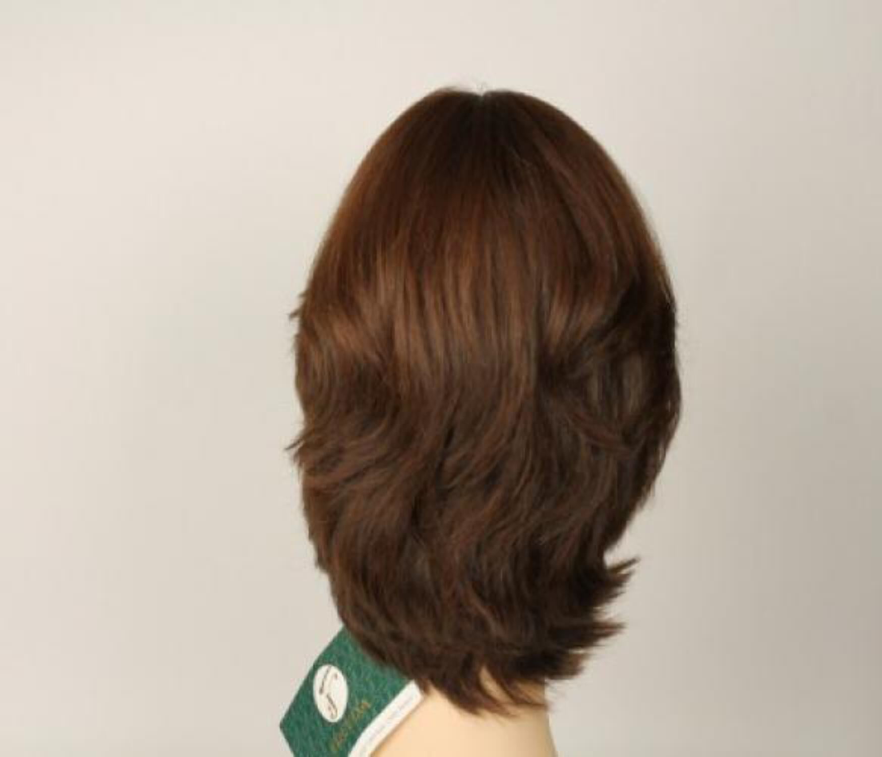European Human Hair Freeda Wig Shlomit Brown With Reddish Highlights Skin Top Size M