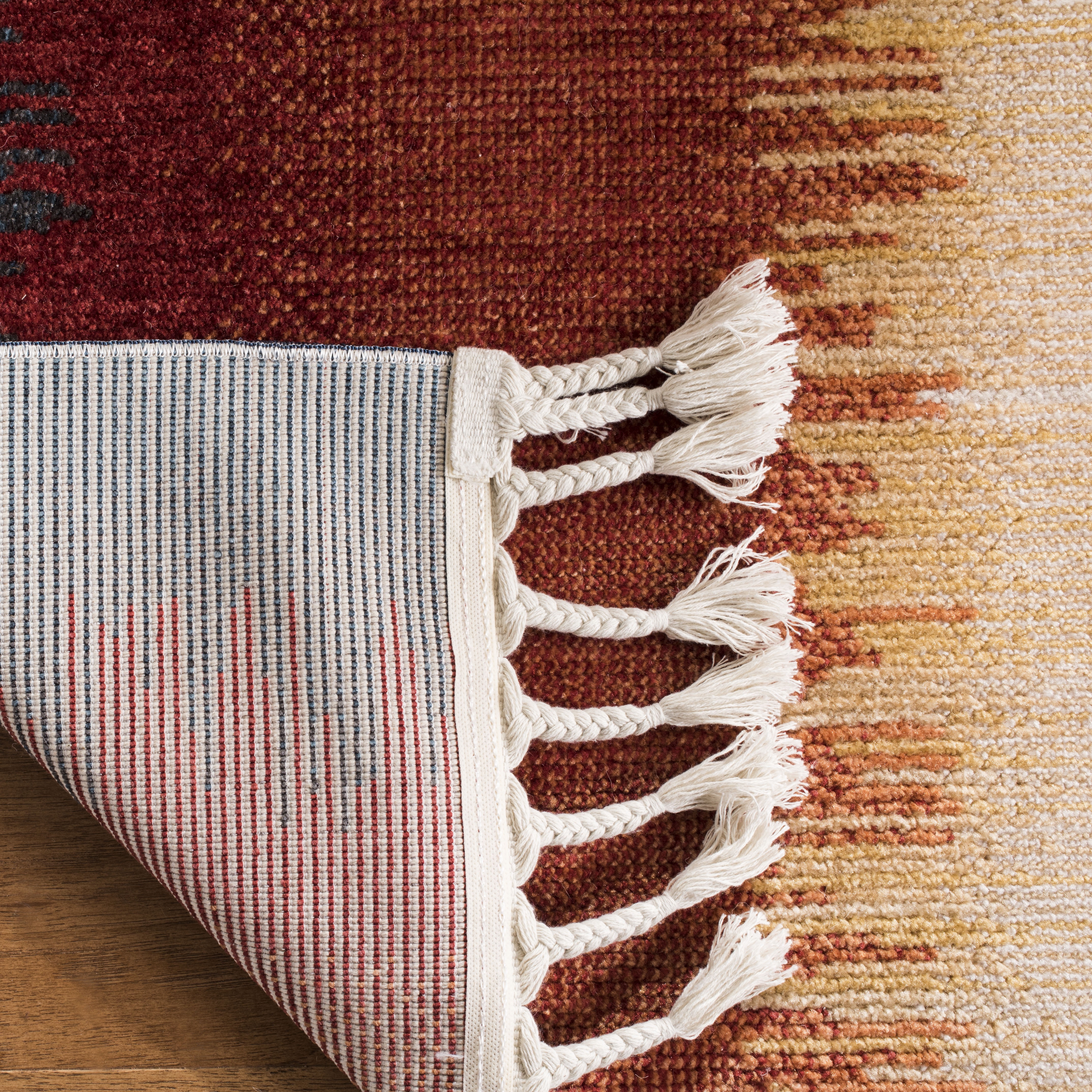 Safavieh Farmhouse Bridger Striped Area Rug, Navy/Orange, 3' x 5'