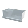 thumbnail image 5 of Aquatique 60" x 32" Single Threshold Shower Base With Right Hand Drain and Integral Left Hand Seat in Grey, 5 of 11