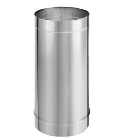 8 x 48 in. DuraBlack Stove Pipe Single Wall - Stainless Steel