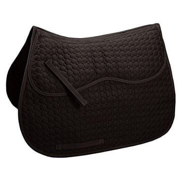 Derby Originals Shaped Wither Relief Dressage Saddle Pad - Nylon - Black & White - English Tack