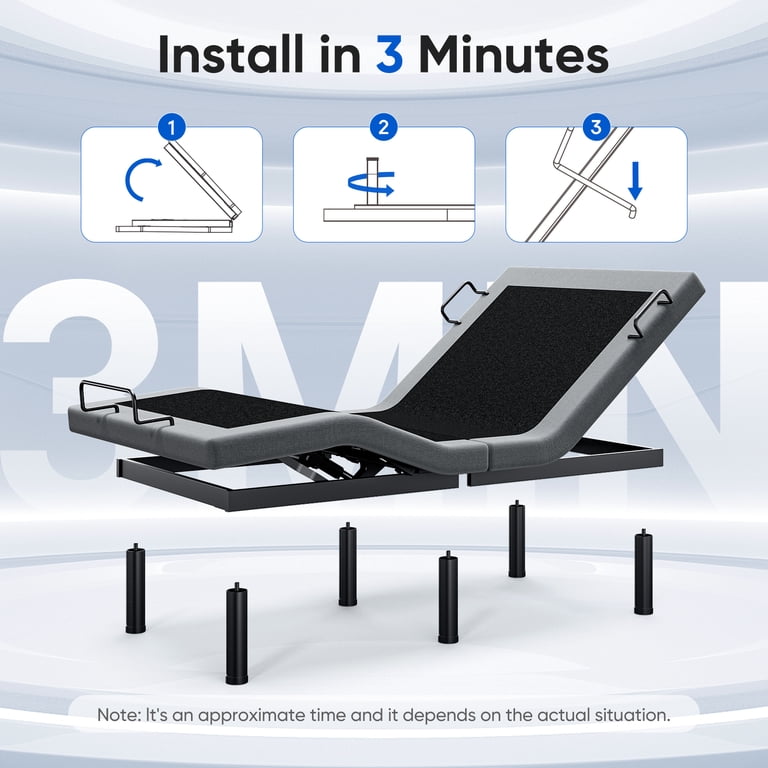 Verinch Split King Electric Adjustable Bed Frame – Power Metal Base, 2000lb Capacity, Remote