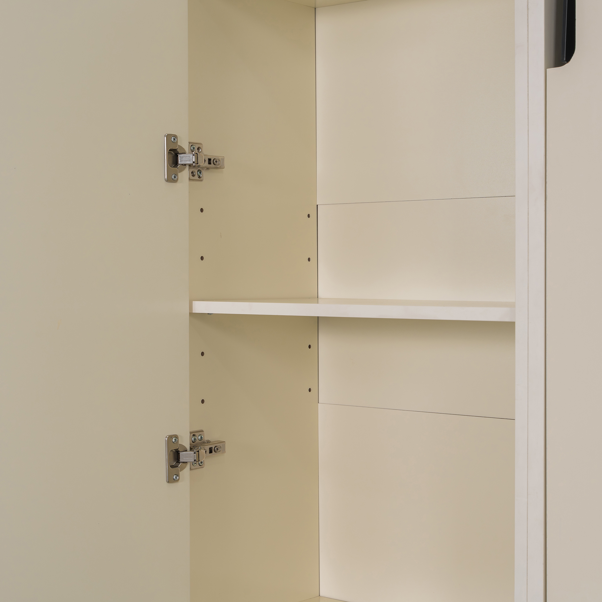 Queen Size Murphy Bed with Sofa, Writing Desk, Storage Shelves & Drawers, LED and USB for Small Space, Guest Room