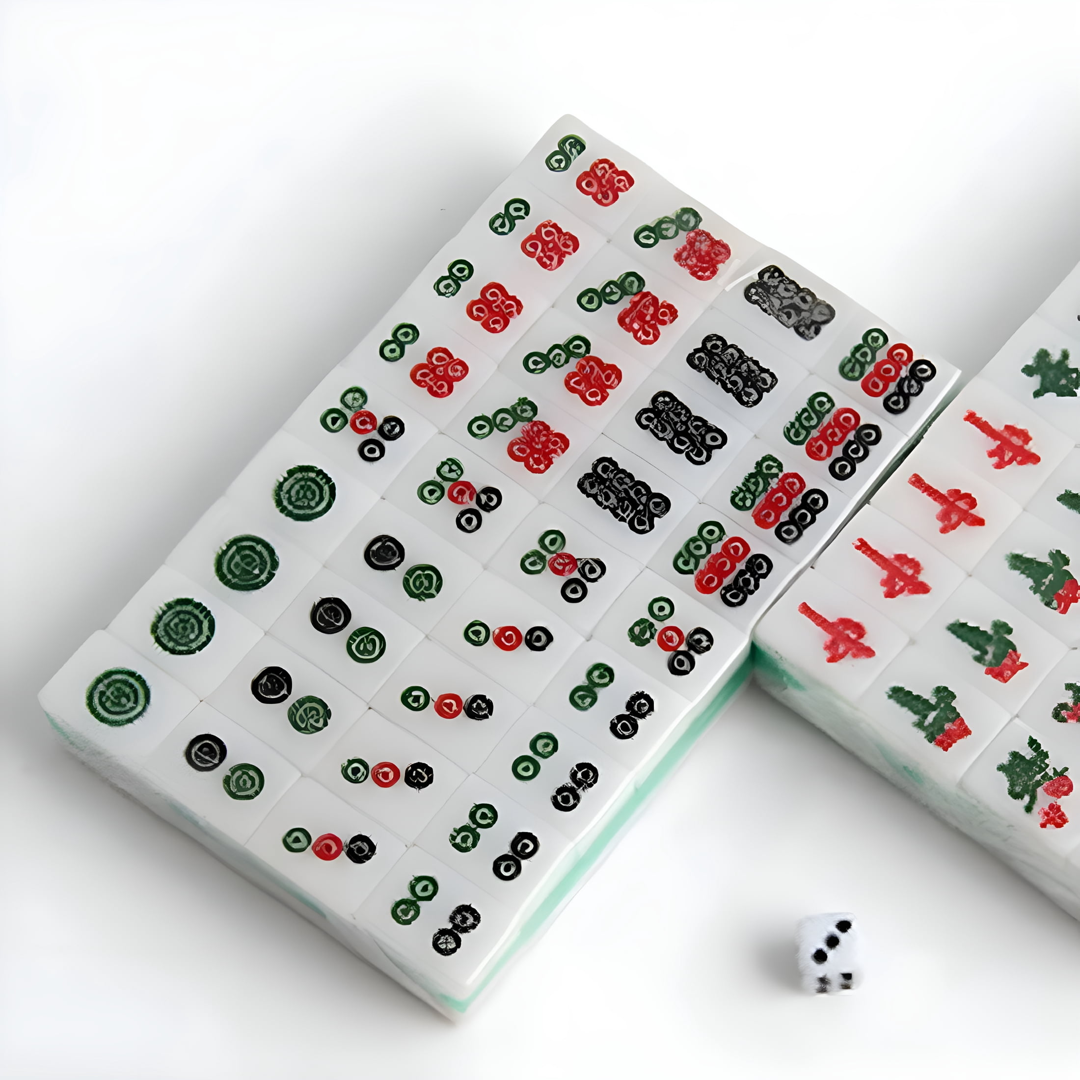 CYFW 15Mm Mahjong Game Set Mini Travel Mahjong Set with Dice and Carrying for Party Home