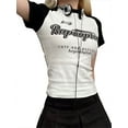 thumbnail image 4 of Coduop Women Short Sleeve T-shirts Summer Casual Letter Print Basic Tee Shirt Tops Tshirt, 4 of 9