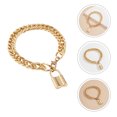 thumbnail image 4 of MLINS 1Pc Fashion Hollow Metal Foot Chain Vintage Lock Pendant Ankle Chain Decor, 4 of 7