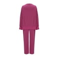thumbnail image 5 of Plus Size Womens Sets 2 Piece Outfits Oversized Pullover Sweatshirt and Straight Fit Pants Long Sleeve Loungewear (XL, Hot Pink), 5 of 7