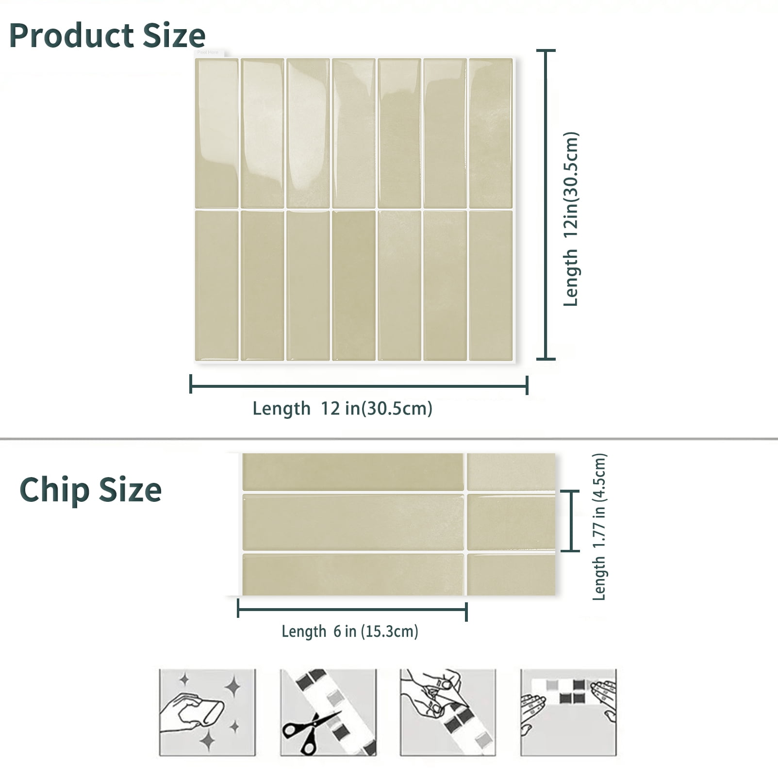DEWOO 10 Sheet Peel and Stick Backsplash Tile,3D Self Adhesive Wall Tiles Stick on Backsplash for Kitchen,Bathroom,Camper (12"×12",Light Brown)