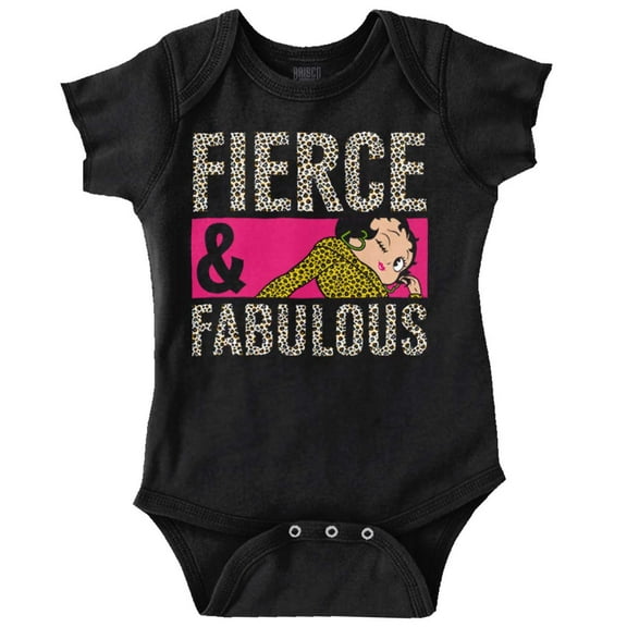 Betty Boop Fabulous Leopard Print Bodysuit Jumper Girls Infant Baby Brisco Brands 6M