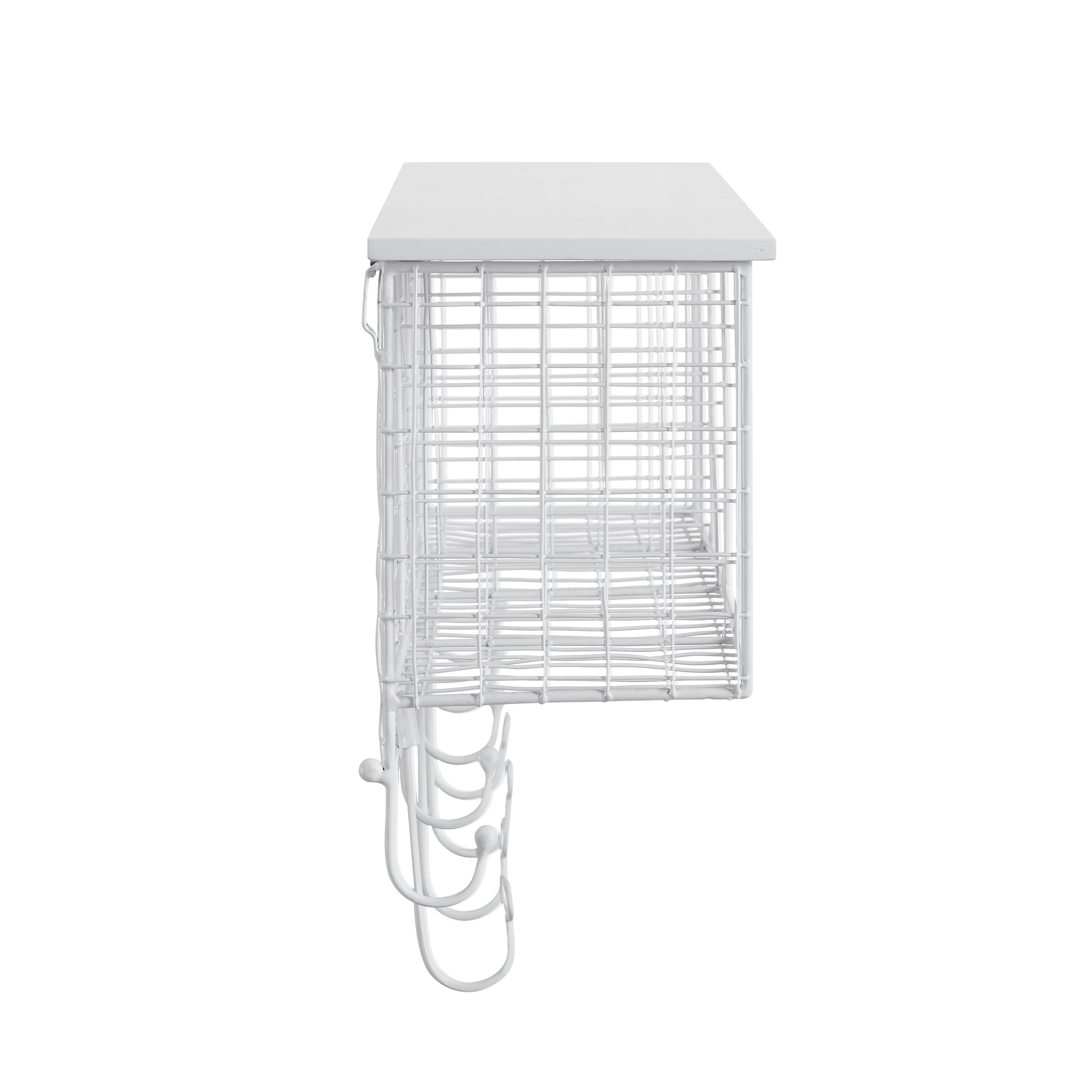 Linon Concord 4-Basket Wall Mounted Storage Organizer, White