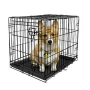Angle View: Vibrant Life, Single-Door Folding Dog Crate with Divider, Medium, 30"