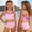Pink, variant on WELOIJEVBE Girls 2 Piece Swimsuit Casual Quick-Drying Cut Out Bikini Set Bathing Suit Girl Swimsuit Size 13-14 Years
