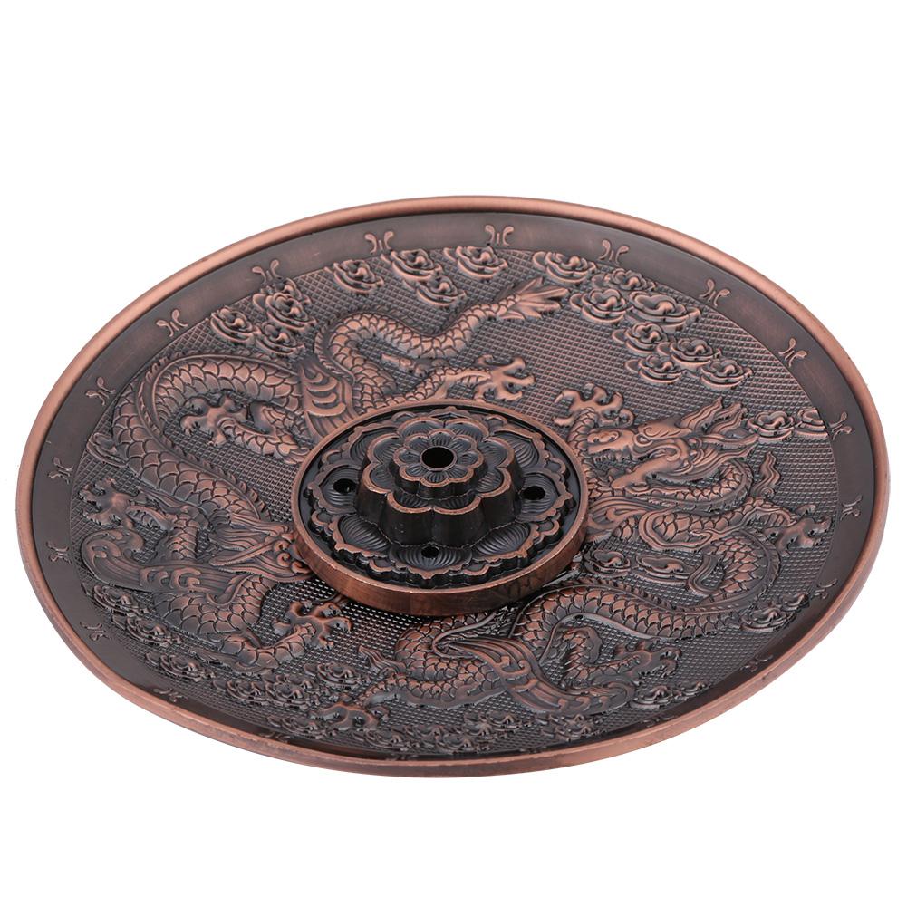 LYUMO Zinc Alloy Incense Stick Burner Holder Dragon Pattern Censer
