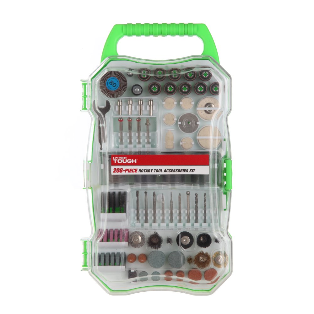 Hyper Tough 208 Piece Rotary Tool Accessory Kit with Storage Case