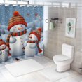 thumbnail image 7 of Creowell Snowmen Print Shower Curtain Background for Showers and Bathtubs 100% Polyester Home Bathroom Decoration Christmas Washable with Hooks 36x72, 7 of 7