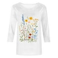 thumbnail image 4 of LiMoi Womens Summer T Shirts Short Sleeve 3/4 Sleeve Womens Tops Oversized Tops Oversized Tshirts for Women Graphic Black my order, 4 of 4