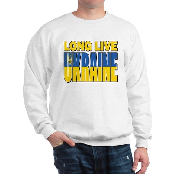 CafePress - Long Live Ukraine Sweatshirt - Crew Neck Sweatshirt
