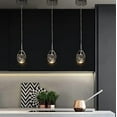thumbnail image 4 of Teardrop Crystal Pendant Light, Black Hanging Ceiling Lighting Fixtures, Modern LED Bubble Kitchen Bar Lights Dimmable with Adjustable Metal Rods for Bathroom Dining Room$$Tools & Hardware Other, 4 of 7