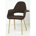 thumbnail image 5 of 2xhome Mid Century Modern Upholstered Fabric Organic Accent Living Room Dining Arm Chair with Natural Wooden Legs, Brown, Set of 1, 1 piece, 5 of 6