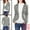 Gray, variant on MODA NOVA Juniors Notched Lapel Button Decor Thin Striped Blazer