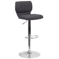 thumbnail image 2 of Emma + Oliver Charcoal Fabric Adjustable Height Vertical Stitch Back Barstool, 2 of 10