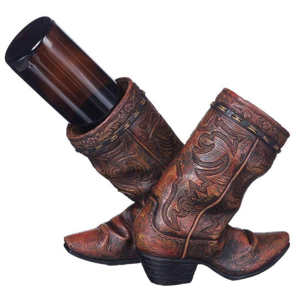 Tough1 Western Wine Holder Cowboy Boot Bottle Brown 871245 Walmart