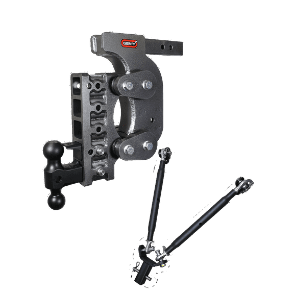 GEN-Y GH-1425 The BOSS TORSION-FLEX Adjustable 15" Drop Hitch with GH-051 Dual-Ball, GH-032 Pintle Lock, GH-0100 Stabilizer Kit for 2" Receiver - 16,000 LB Towing Capacity - 1,700 LB Tongue Weight