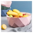 thumbnail image 4 of Bandeja de frutas for sala de estar, hogar, cocina, doble lavado, escurridor de verduras, cesta de frutas, frutero azul, verde y rosa, 4 of 5
