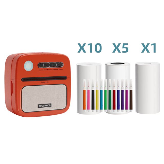 Riwcyla Pocket Printer Portable Thermal Instant Photo Printing Label Maker Machine BT Wireless Connect Compatible with Android or iOS APP Support Receipt Label Memo Sticker Notes Lists Scrapbook DI