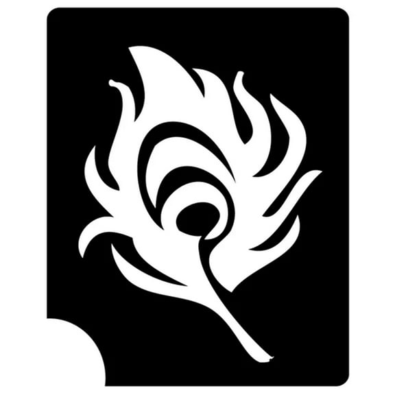 Art Factory Glitter Tattoo Stencil - Peacock Feather (5/pack), Temporary Tattoo Template for Kids Adults, Face Paint Stencil Body Art Stencil, Stencil for Face Painting, Party, Festival, 2"x2.75"