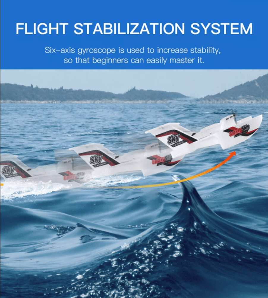 Roofworld RC Plane Boat Glider KF603 Sea and Air Water Land Flying 2.4G 3CH EPP Foam Blue , For Age  Group 18+