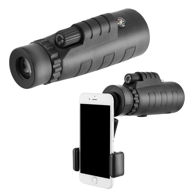 Telescopio Monocular Óptico Universal 40X60 10X Hd Lente De Teléfono Con Clip De Teléfono Para Juego De Pelota Concierto Teatro Ópera Con Película Verde Lente De Vidrio Multicapa Y Prisma Bk4 Kearding EL010855-00