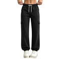 thumbnail image 2 of Lopecy-Sta Pants for Women Jogger Cargo Pants Elastic Drawstring Waist Multi Pockets Relaxed Fit Daily Wear Workout Trousers for All Seasons, 2 of 7