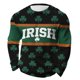 thumbnail image 5 of Ceisia Men's St. Patrick's Day IRISH & Clover Print Waffle Knit Long Sleeve Crew Neck Casual Top Black XL Gifts, 5 of 6