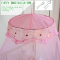 thumbnail image 5 of VISATOR Mosquito Net Bed Canopy for Girls,King Canopy Bed Curtains Queen Size from Ceiling,Dome Mosquito Netting Bed Tent Twin Girls Canopy Bed Decor for Baby Crib,Kid Bed and Adult Beds (Pink-Dome), 5 of 15