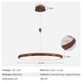 thumbnail image 3 of HEYAN 23.6" Farmhouse Pendant Light  in Walnut Wood Finish, Light Fixtures Over Table，Original Design Multi-Faceted Metal Ring Kitchen Island Lighting for Dining Room Table Coffee Bar Counter, 3 of 7