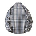 thumbnail image 3 of Big & Tall Long Sleeve Shirts for Men Button-Down Business Work Tshirts Plus Size M-5X Casual Plaid Printed Shackets Tops with Pocket and Collar, 3 of 7
