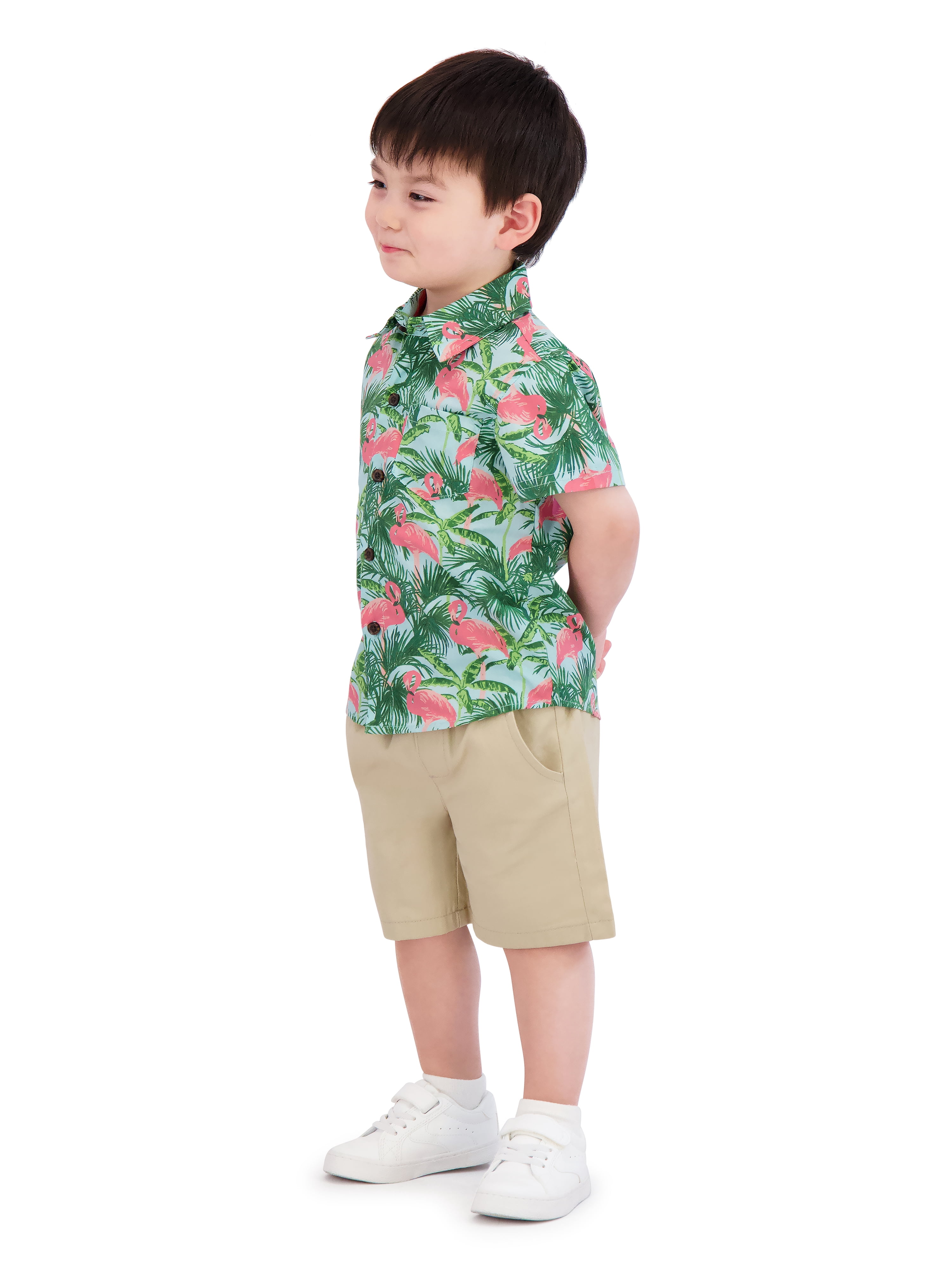 Little Rebels Toddler Boy Flamingo 2 Piece Short Set, Size 2T-4T