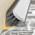 thumbnail image 6 of 2 in 1 Floor Scrub Brush with Handle | V Shape Stiff Bristles Grout Brush & Squeegee | 180° Rotating Head | Heavy Duty Plastic | White | 44" x 8.6" | Cleans Tile, Corners, Walls Efficiently, 6 of 7